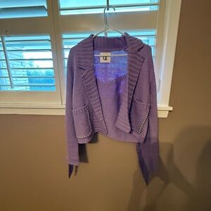 Anthropologie Purple Cardigan Sweater